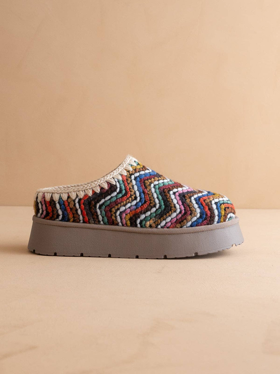 Brandi Platform Cozy Multi Knit Mule