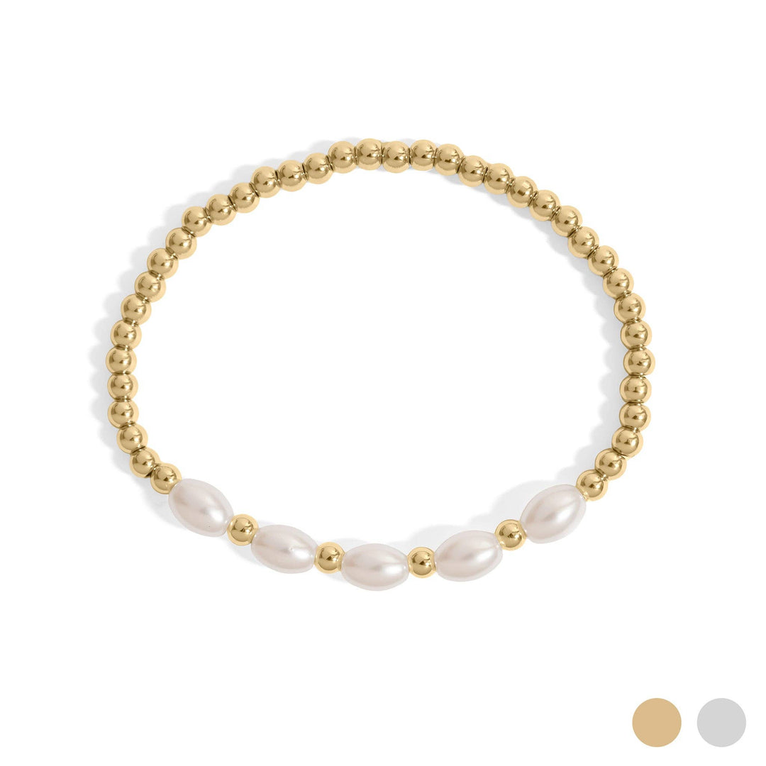 Kiska Glass Pearl Stretch Bracelet