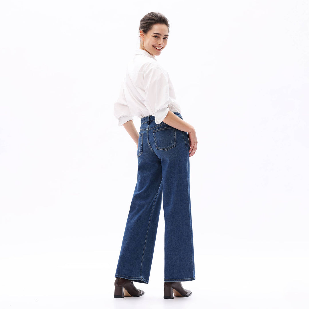 Rowanne Mid-Rise Wide Leg Jeans