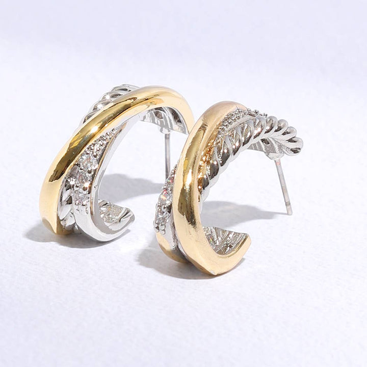 Two-Tone Twist Earrings