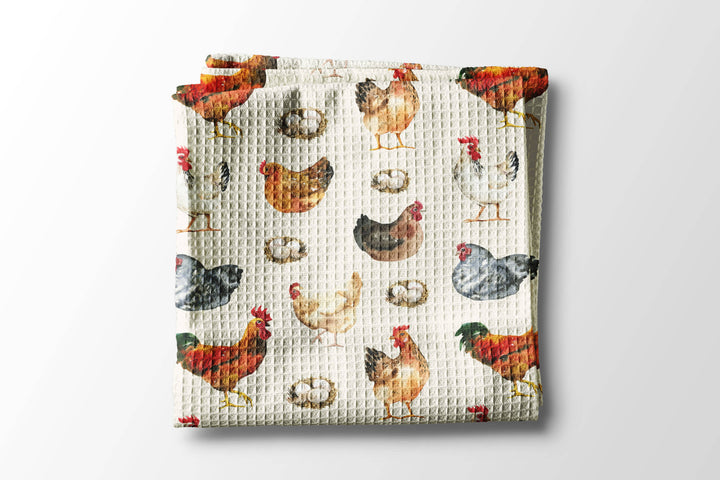 Chicken Farmhouse Kitchen Towel - white