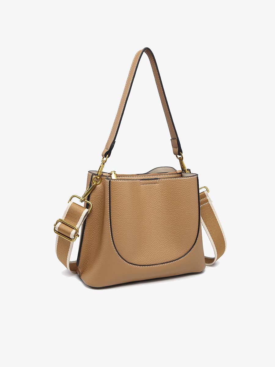 Corinna Bucket Bag w/ Two-Toned Canvas Guitar Strap