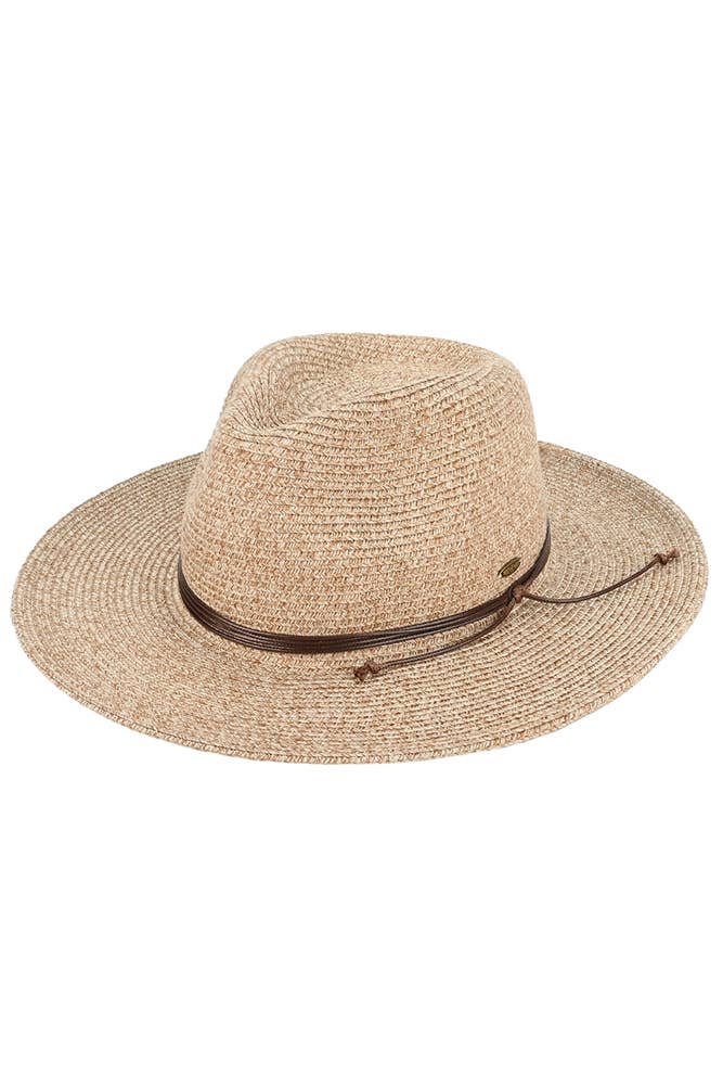 C.C String Trim Band Packable Panama Sun Hat