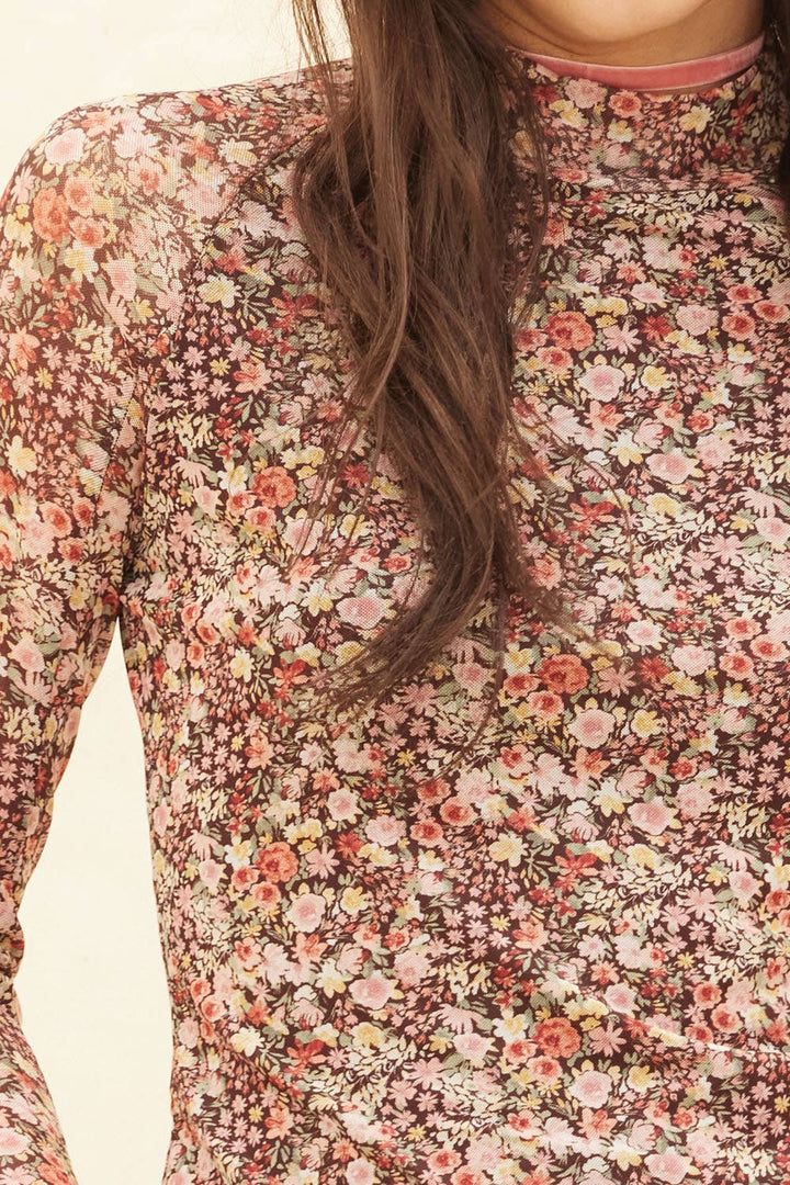 Meadow Floral Mesh Top