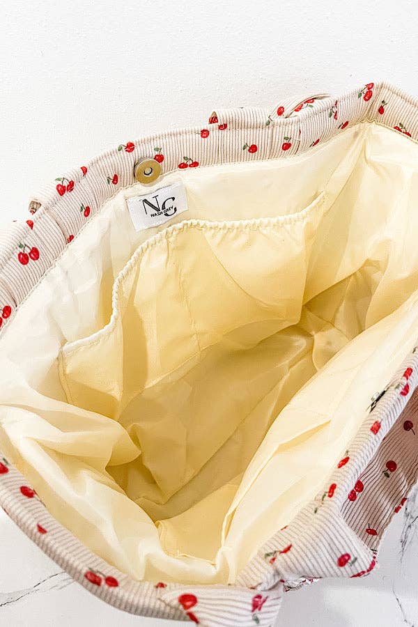 Stevie Cherry Print Tote Bag {Preorder}