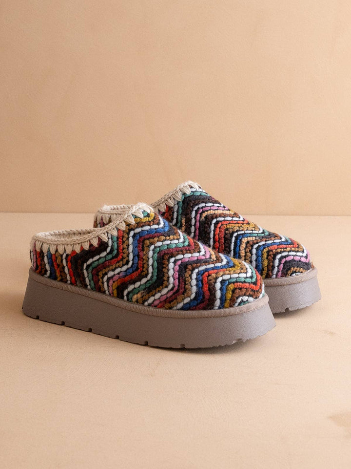 Brandi Platform Cozy Multi Knit Mule