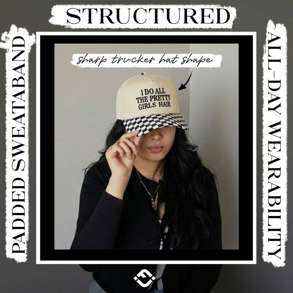 I Do All the Pretty Girls Hair Checker Hat