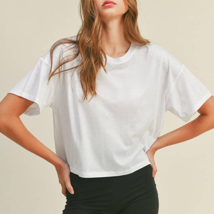 Crew Boxy White Tee