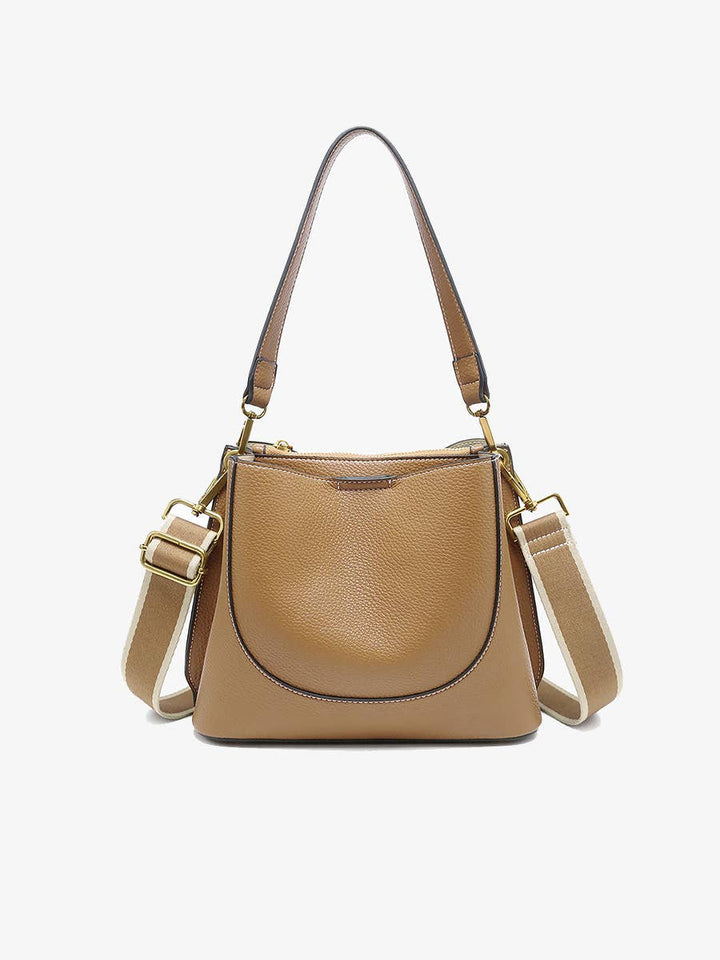 Corinna Bucket Bag w/ Two-Toned Canvas Guitar Strap