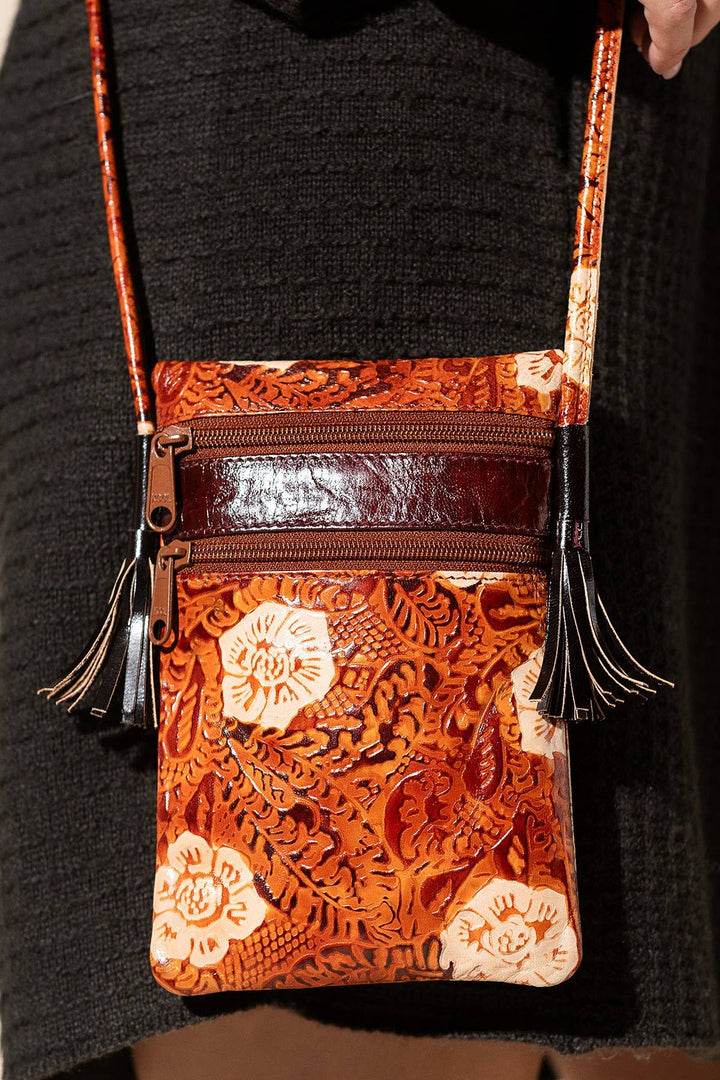 Hand-painted Leather Cellphone Bag