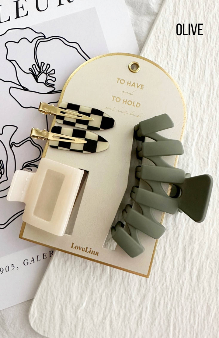 3-Pack Hair Clip Set