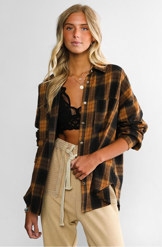 Fall Feels Plaid Buttondown