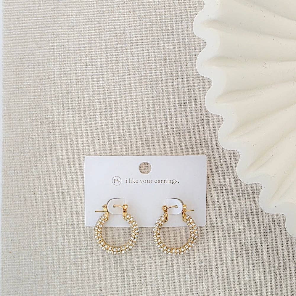 Liz Pave Hoops - waterproof