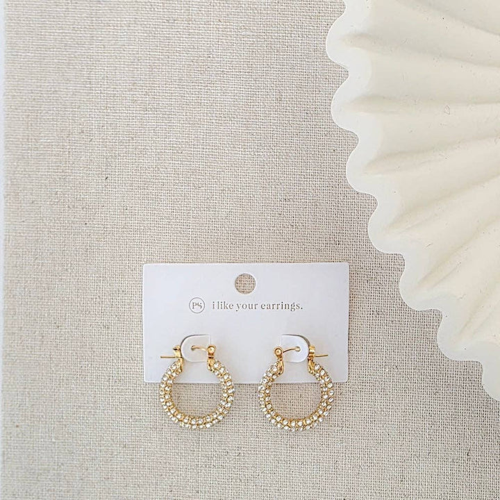 Liz Pave Hoops - waterproof