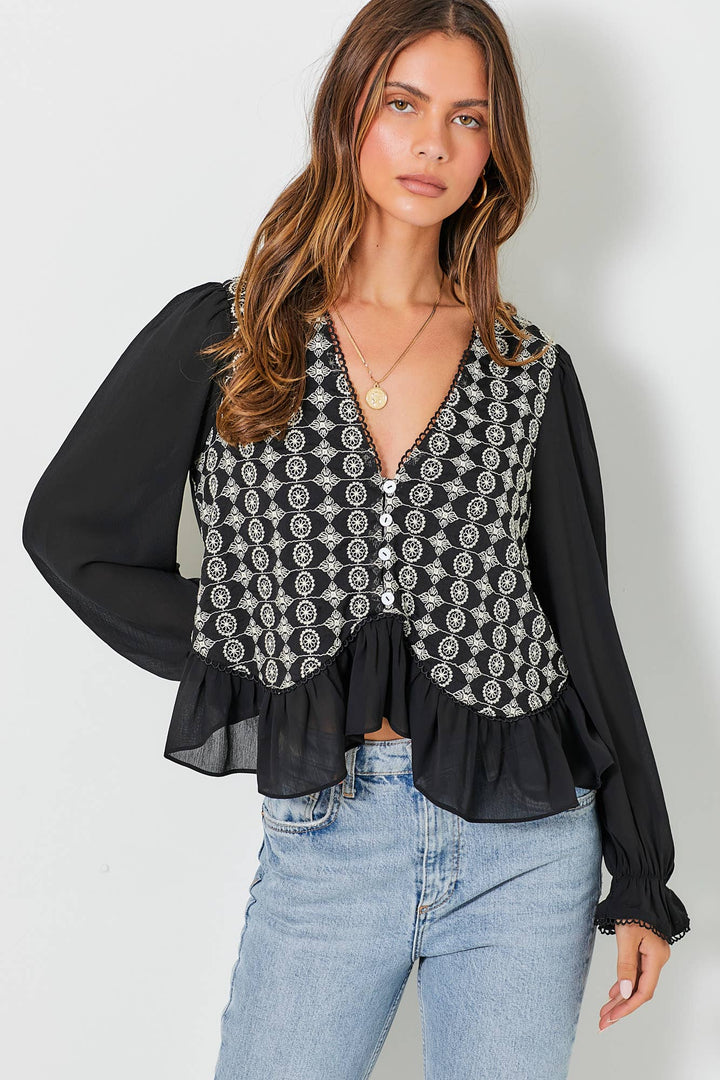 Kennedy Embroidered Top