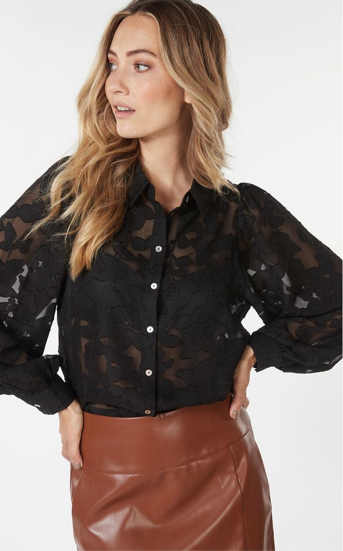 Adela Floral Mesh Blouse