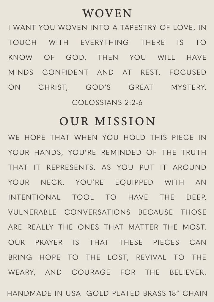 Woven Necklace - Colossians