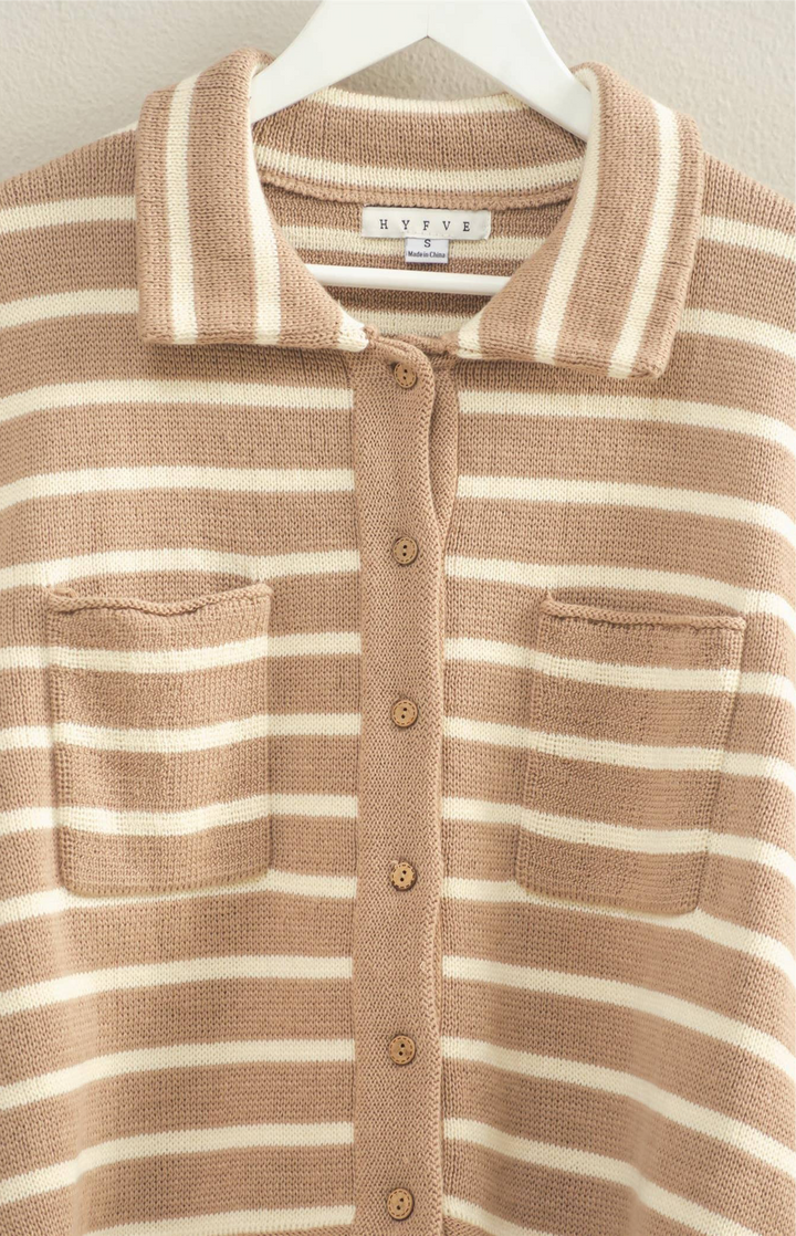 Chai Time Striped Cardigan