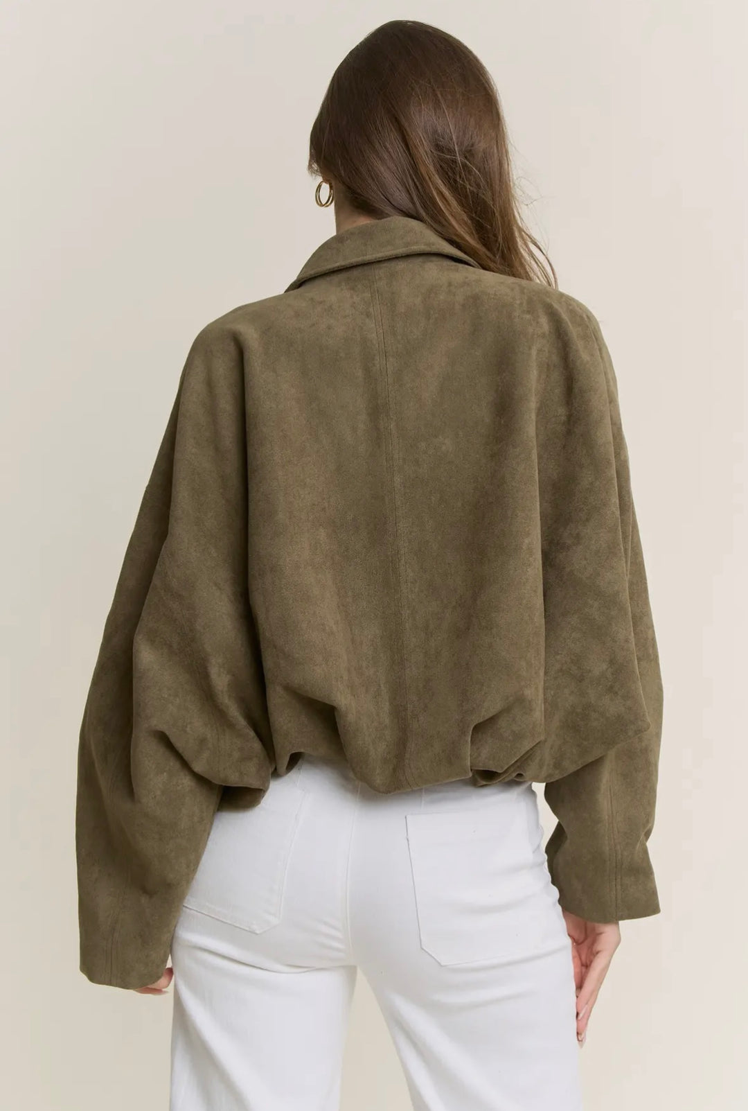 It Girl Suede Bomber Jacket
