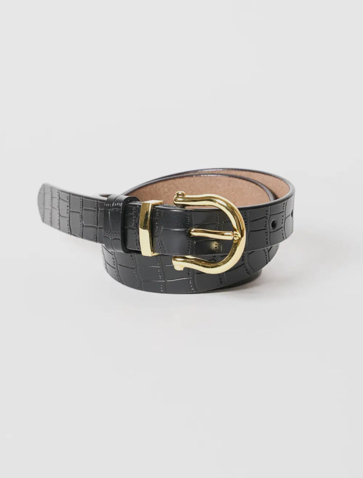 Leather Faux Alligator Skin Belt