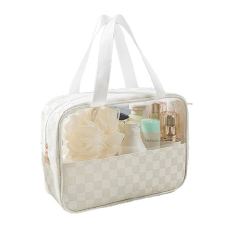 Checkered Travel Makeup Bag