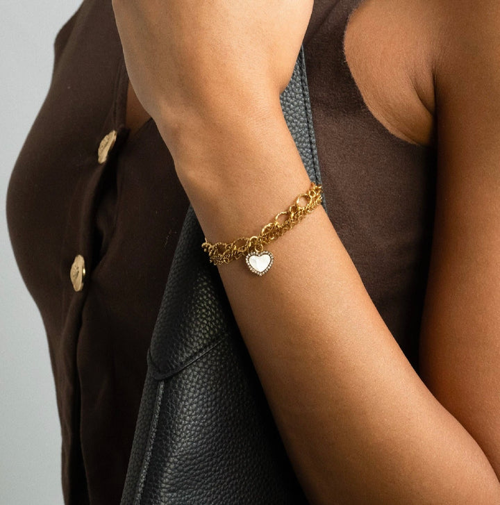 Sweetheart Paperclip Bracelet + Heart Charm