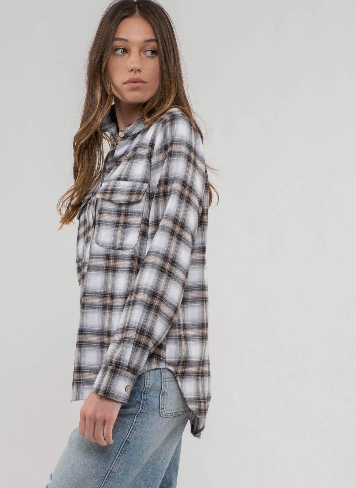 Bri Plaid Flannel Button Down