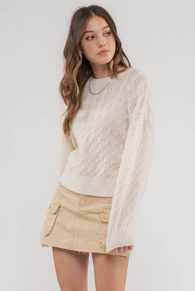 Heather Cable Knit Sweater