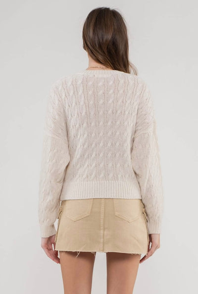 Heather Cable Knit Sweater