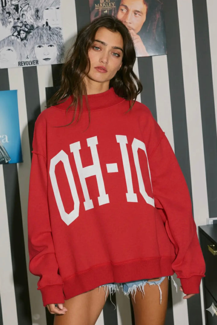 OH-IO Reversible Mock Neck Sweatshirt {Preorder}