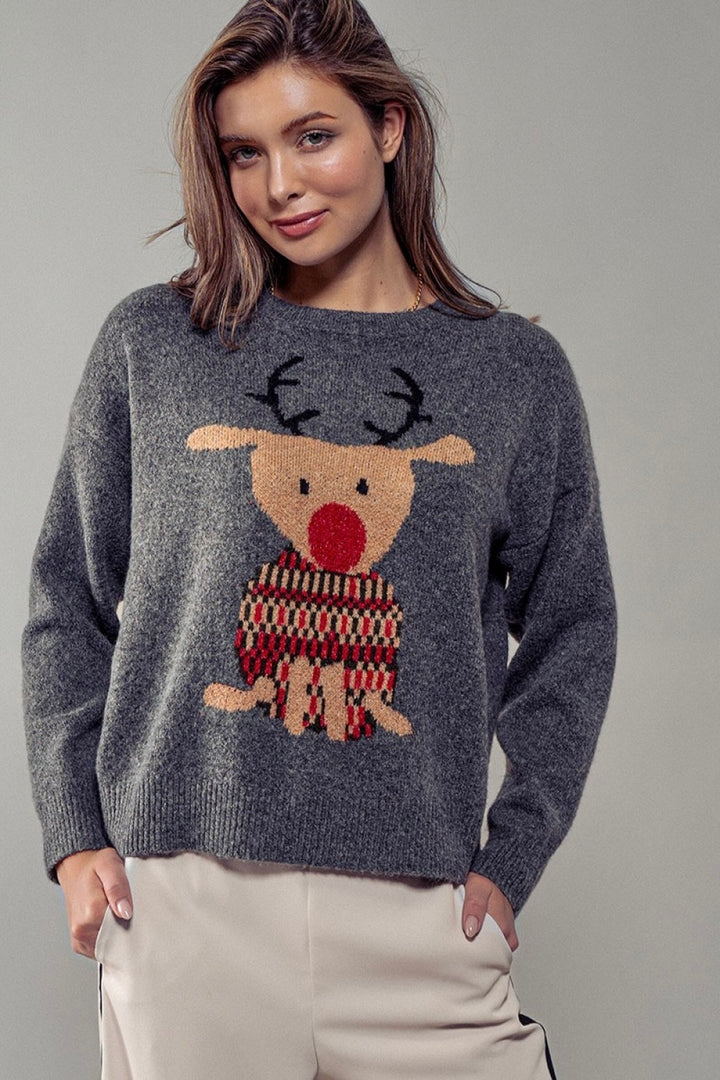 Retro Rudolph Knit Sweater