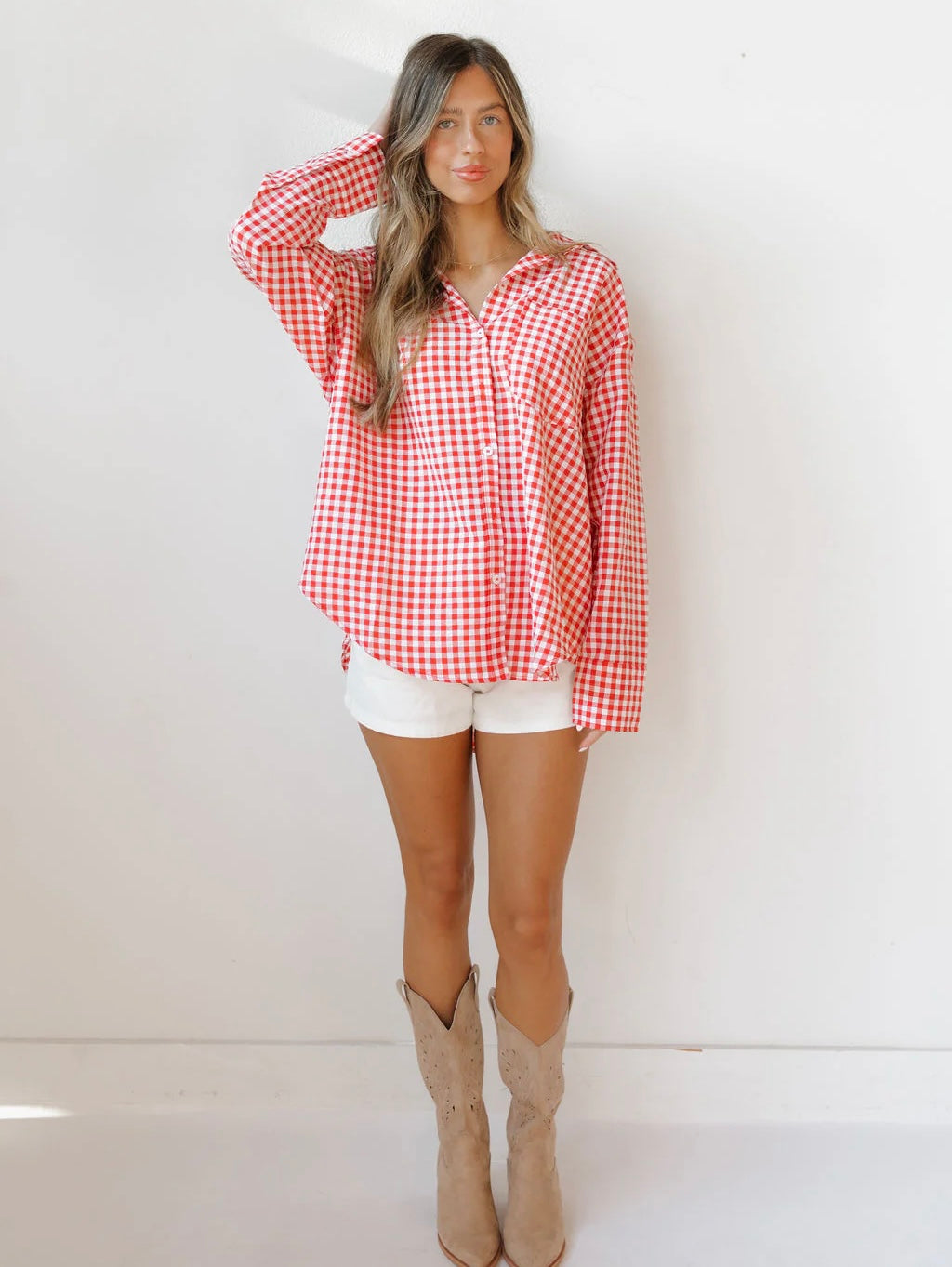 Ruby Gingham Button Down Shirt