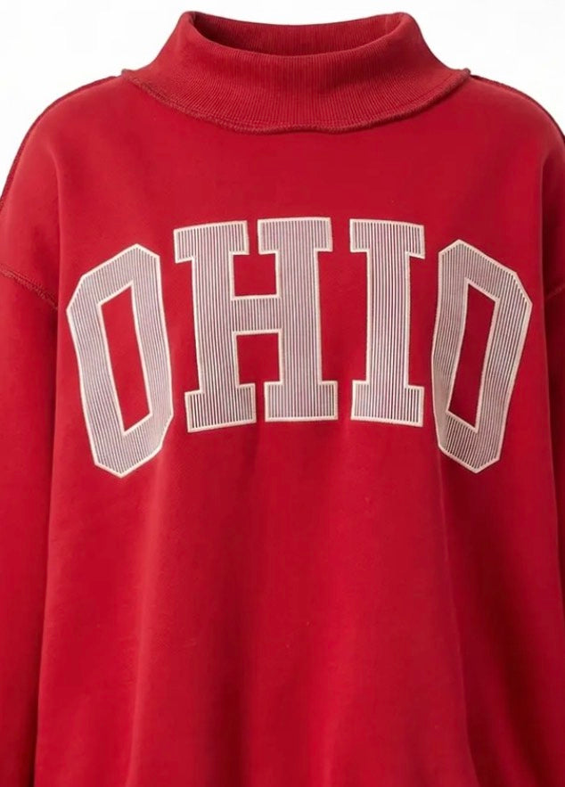 OHIO Stripe Mock Neck Pullover {Preorder}