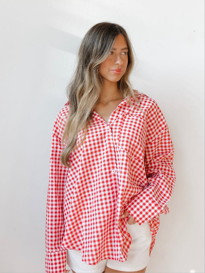 Ruby Gingham Button Down Shirt