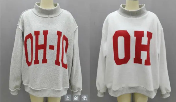 ‘OH-IO & OH' Reversible Mockneck Sweatshirt {Preorder}