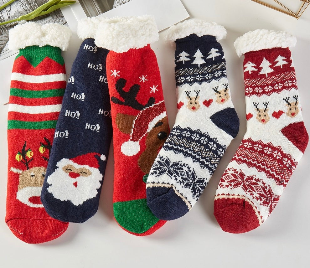 Cozy Reindeer Christmas Slipper Socks