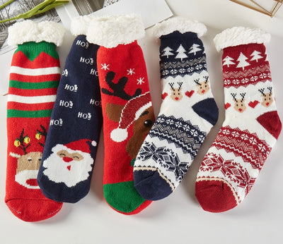 Cozy Reindeer Christmas Slipper Socks