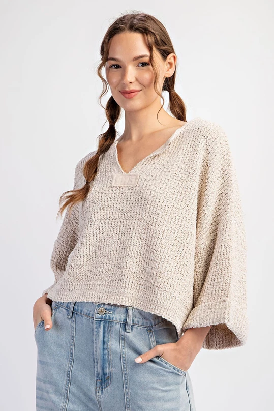 Latte Love V-Neck Sweater