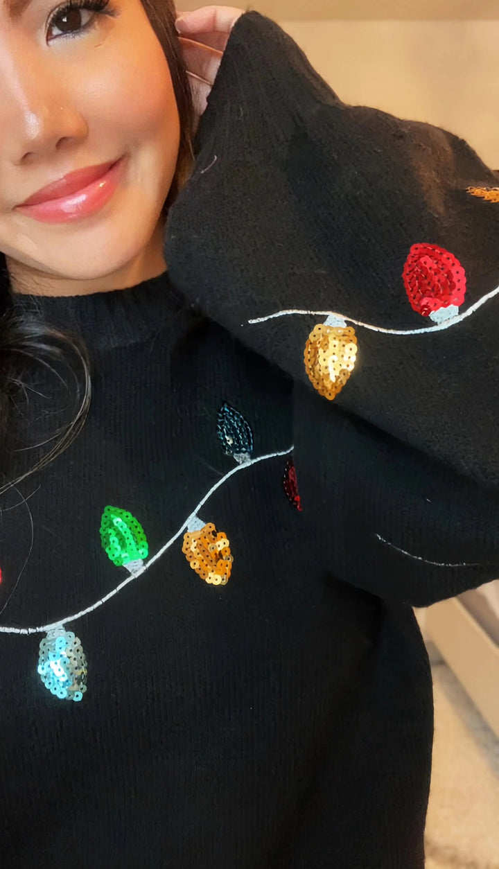 Holiday Lights Sequin Sweater