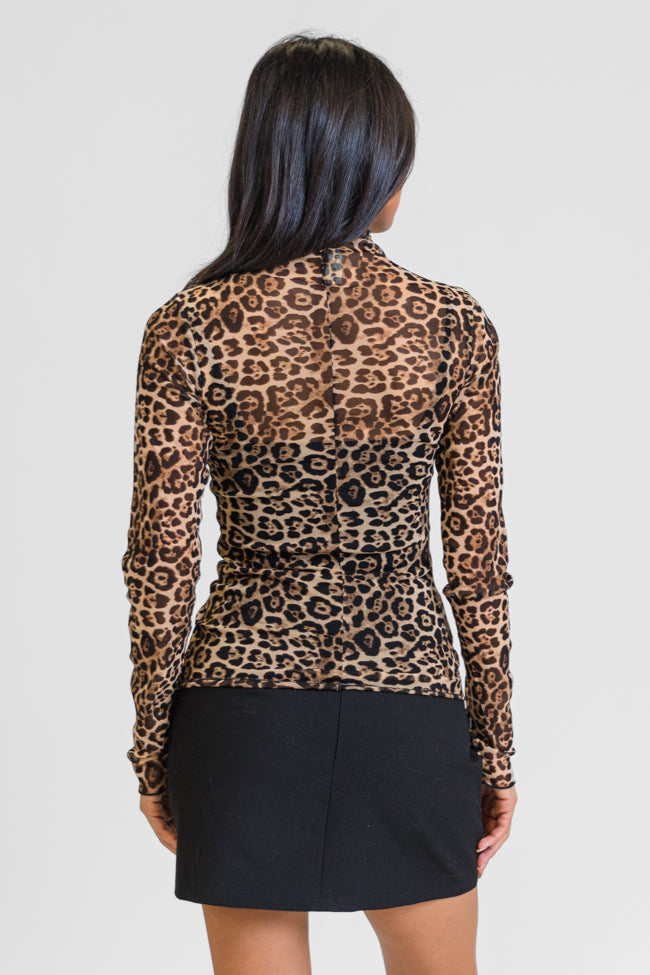 Leopard Mesh Top