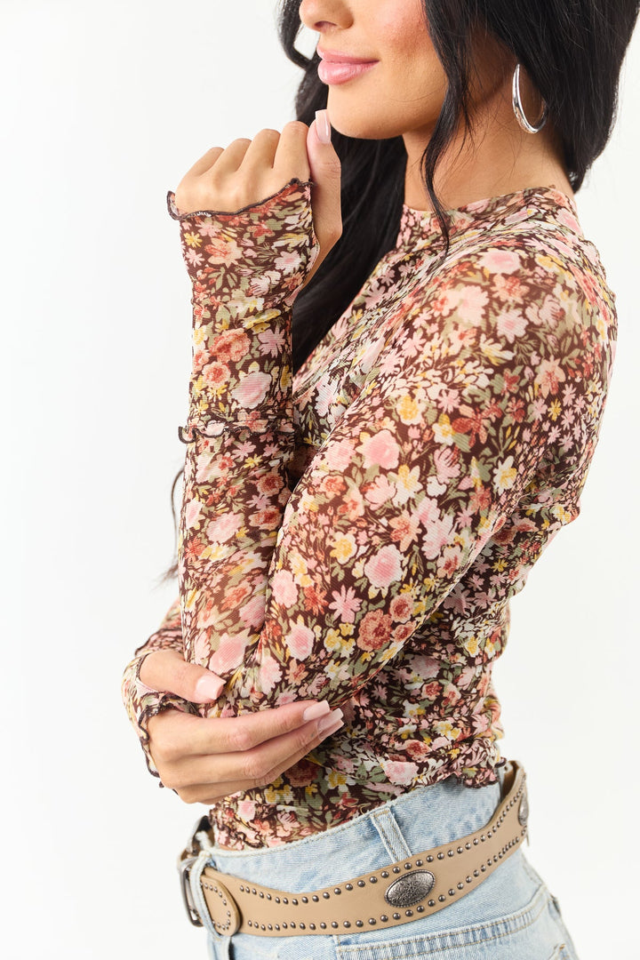 Meadow Floral Mesh Top