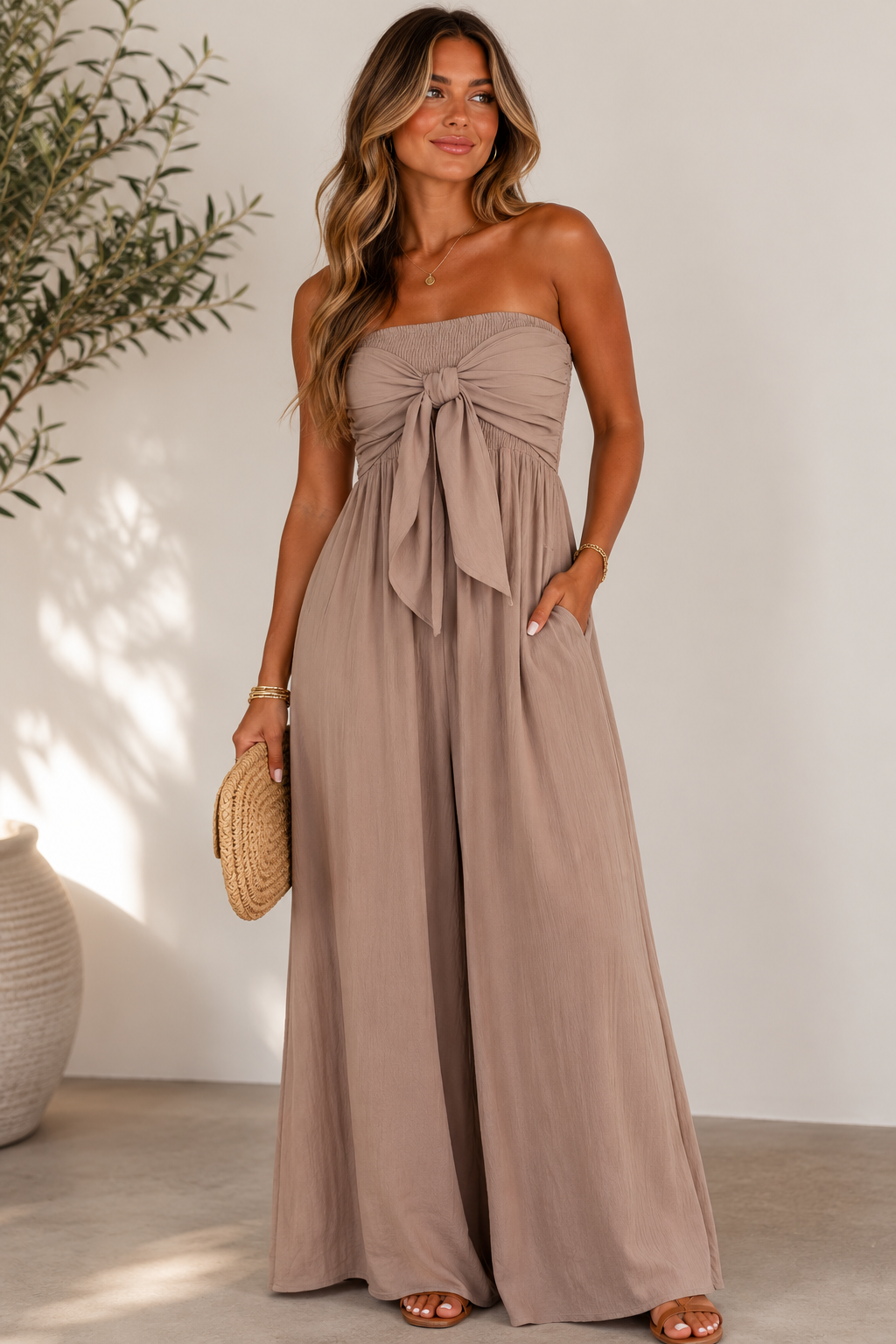 In The Moment Front Tie Jumpsuit