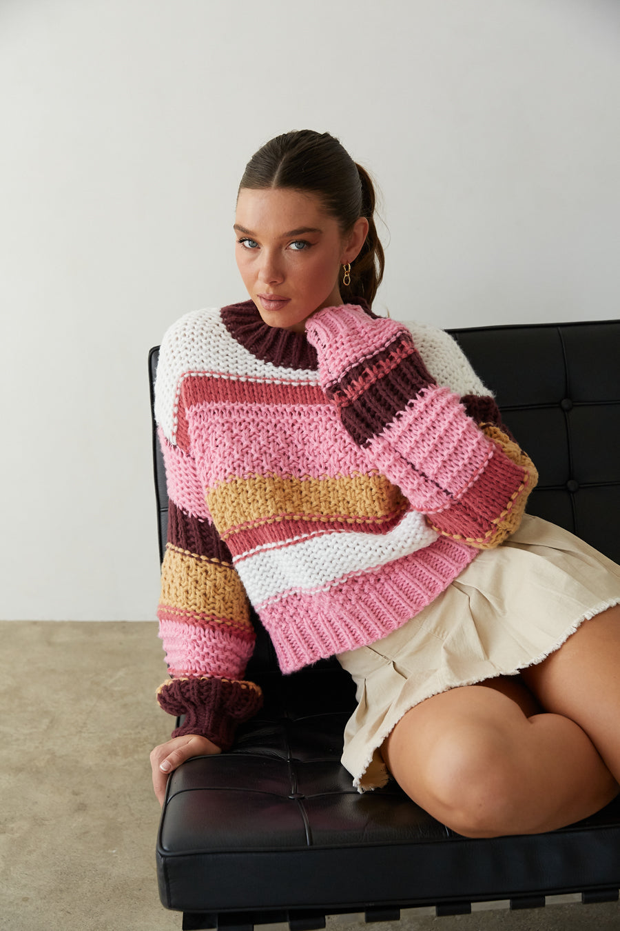 Ashlynn Stripe Hand Knit Sweater