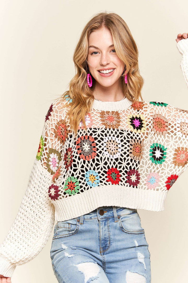 Dahlia Crochet Sweater restock