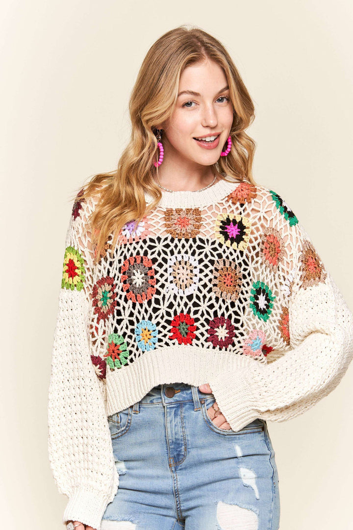 Dahlia Crochet Sweater restock