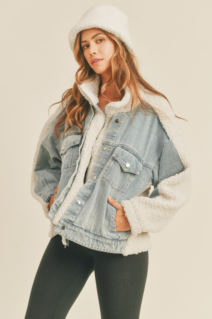 Aspen Denim Sherpa Jacket {Preorder}