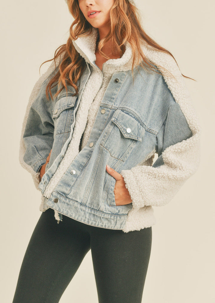 Aspen Denim Sherpa Jacket {Preorder}