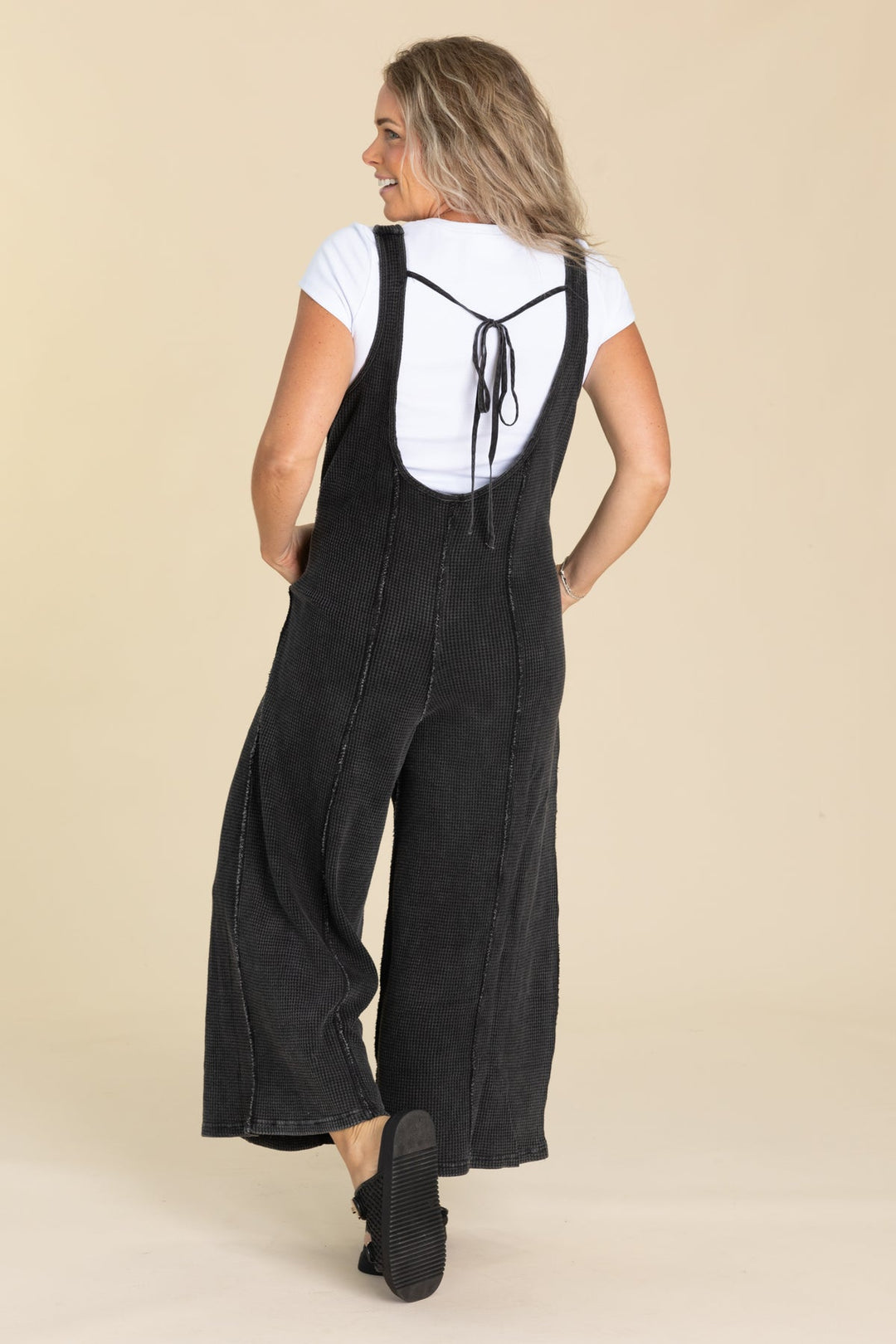 Easy Street Waffle Knit Jumpsuit