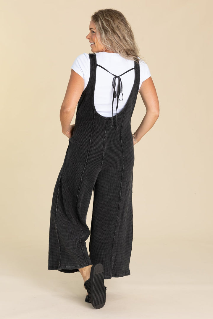 Easy Street Waffle Knit Jumpsuit