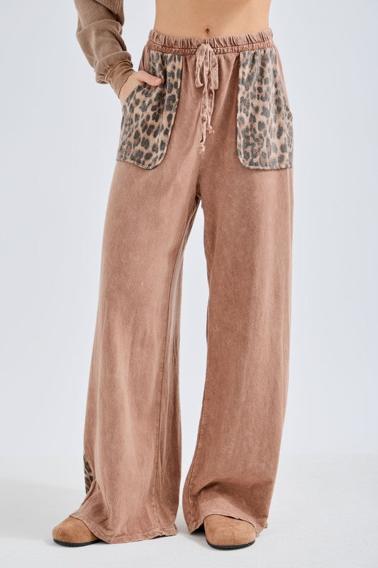 Wild Side Mineral Washed Leopard Pants